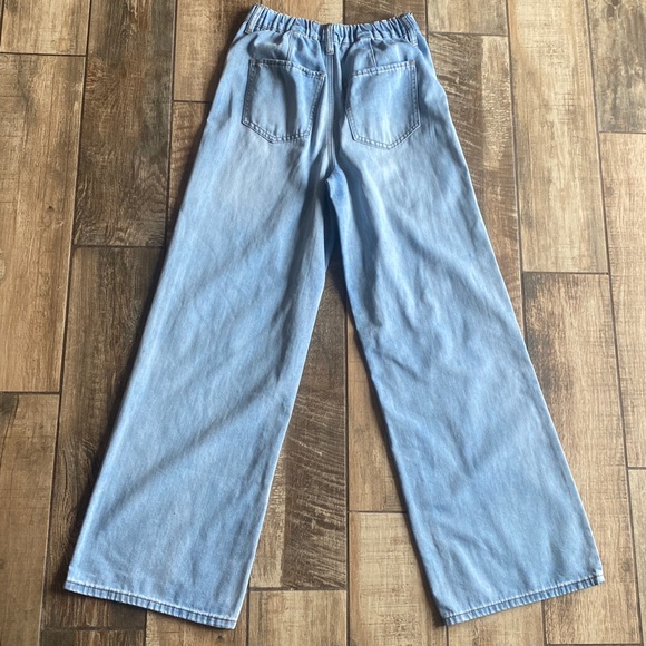 SO Denim - SO Super High Rise Light Blue Wide Leg Jeans